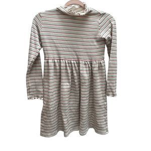 Hanna Andersson Striped Holiday Dress with Mock turtleneck, Size 10 girls